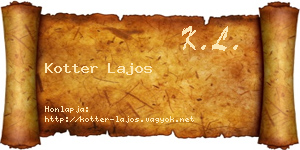 Kotter Lajos névjegykártya
